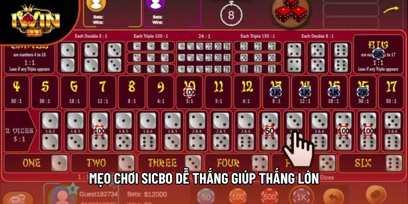 Mẹo chơi Sicbo dễ thắng giúp thắng lớn